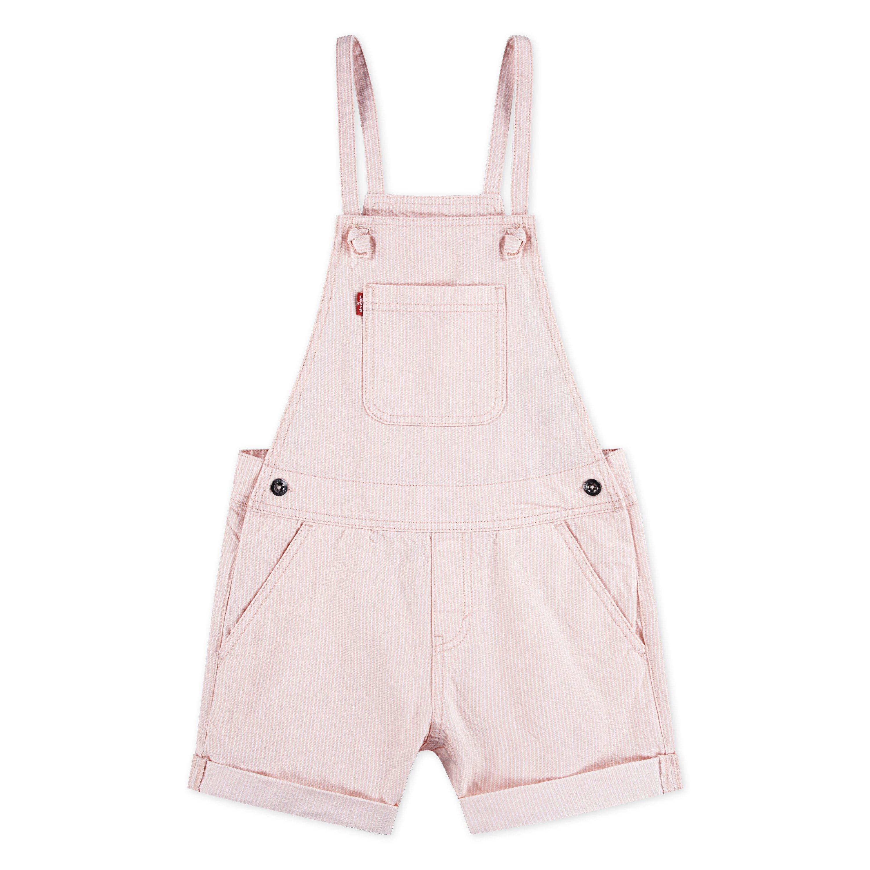 Levi's Knot Strap Big Girls' Wash Denim Shortalls - Light Pink - LIGHT PINK